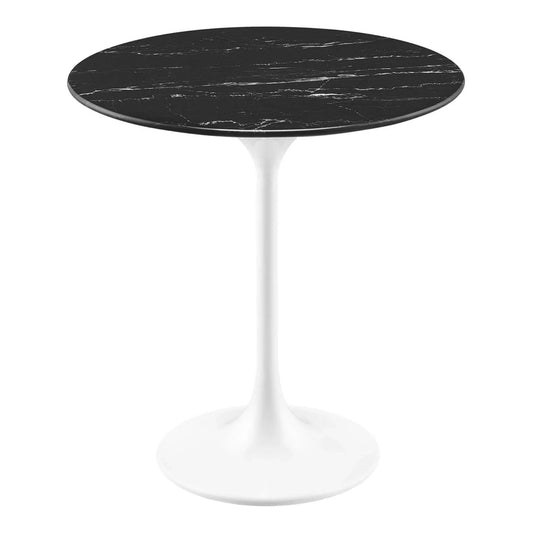Tulip Marble Side Table - 20" Round, White Base