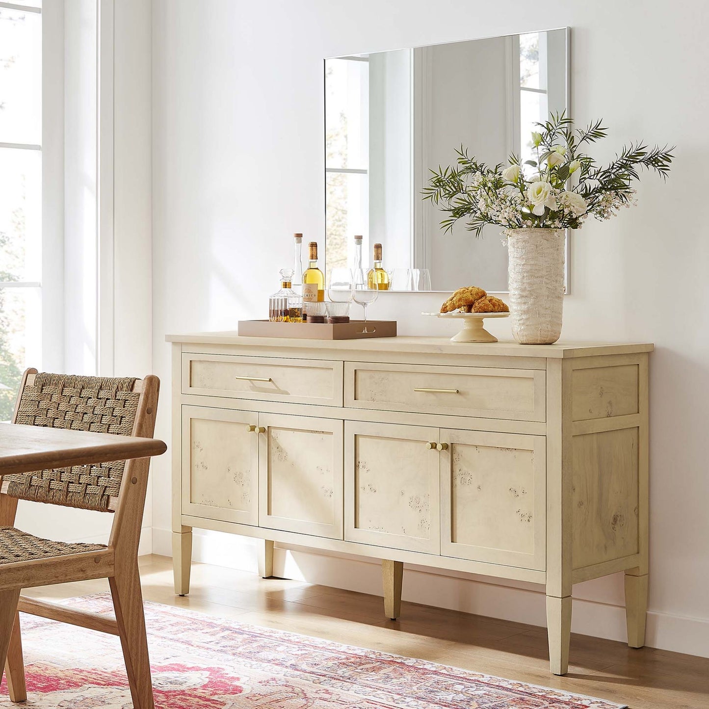 Bogota 62" Sideboard, Bleached Burl