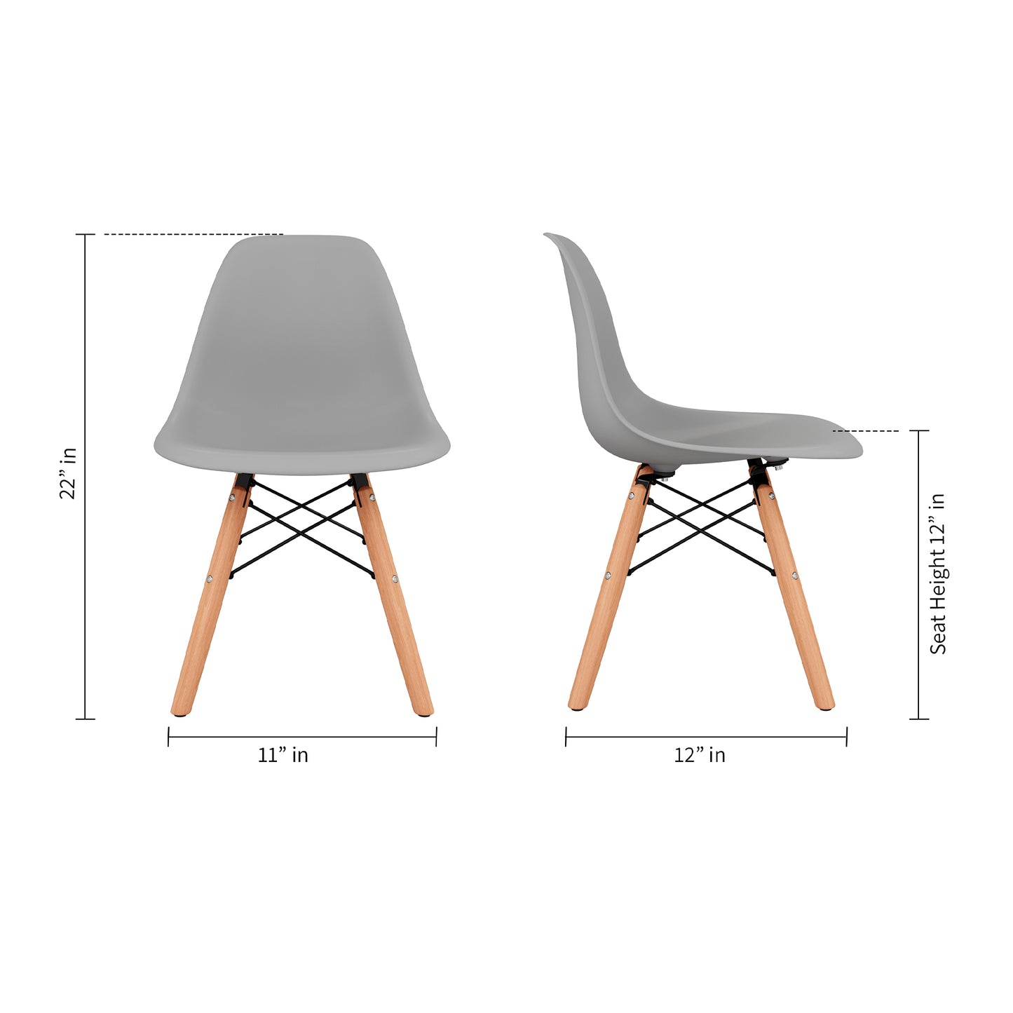 Eiffel Kids Chair, Gray