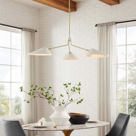 Ramon 3-Light 14" Arm Pendant, White