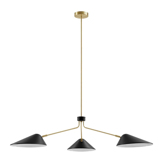 Ramon 3-Light 14" Arm Pendant, Black