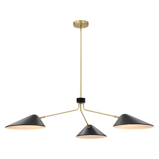Ramon 3-Light 14" Arm Pendant, Black