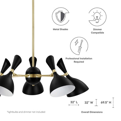 Harmony 5-Light 6" Arm Pendant, Black