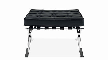 Pavilion Chair With Stool,Black Leather