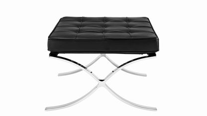 Pavilion Chair With Stool,Black Leather